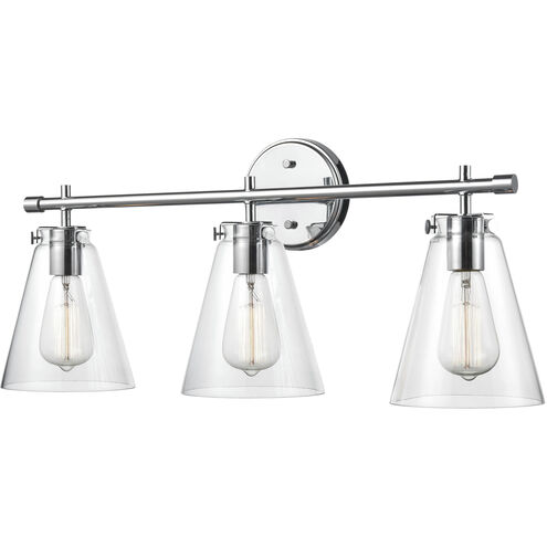 Aliza 3 Light 27 inch Chrome Vanity Light Wall Light